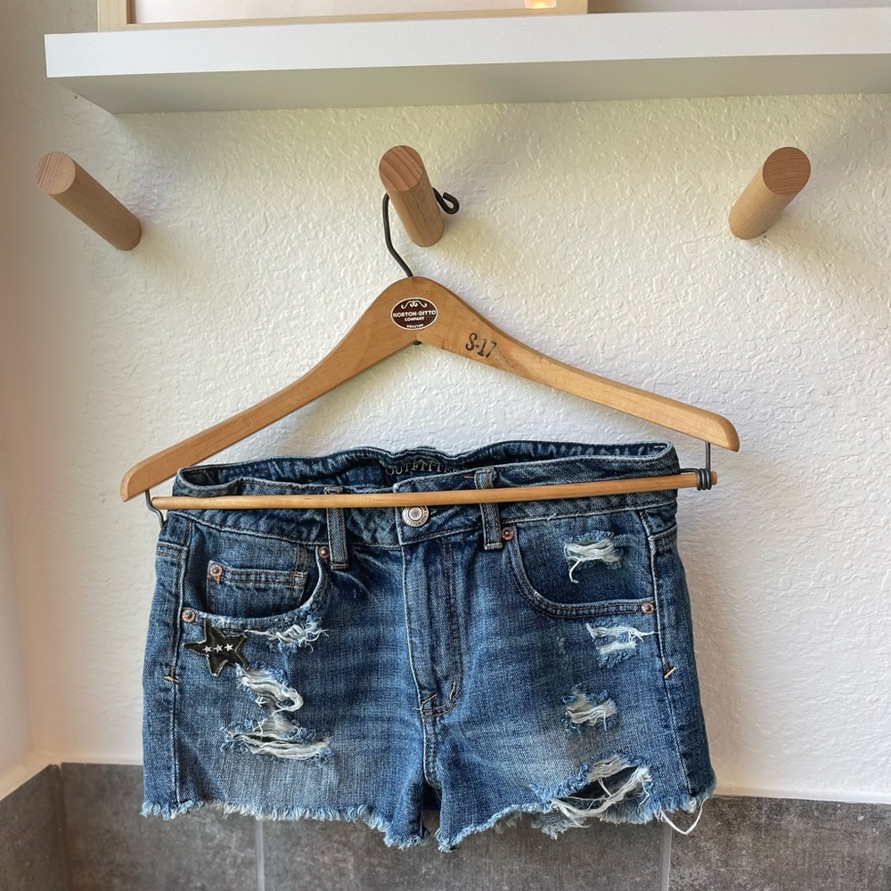 American Eagle Denim Shorts with Pocket Patches